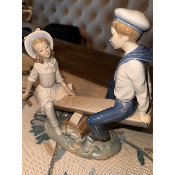 LLADRO Sailor Boy & Girl Seesaw Figurine #1255 Gloss Finish RETIRED - Picture 2 of 9